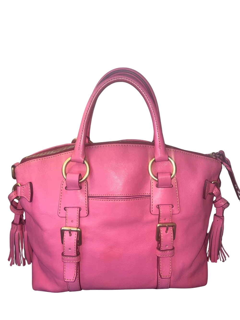 Dooney & Bourke Florentine Pink Leather Satchel - Picture 3 of 17